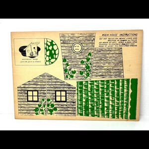 Vintage Balsa Wood Bird House Weather Vane Saw Cut Outs DIY Craft Sheets